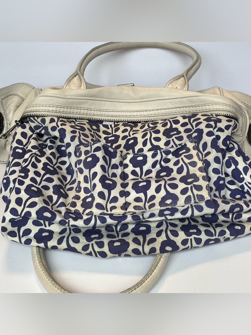 Marc by Marc Jacobs Vintage Y2K Pebbled Leather Satchel Handbag Cream Ivory - Picture 10 of 13